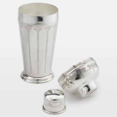 Rochester Engraved Silver Cocktail Shaker